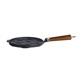 Ronneby Bruk Maestro Minipfannkuchen-Pfanne, Ø 24 cm, mit braunem Buchenholzgriff