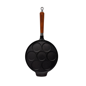 Ronneby Bruk Maestro Minipfannkuchen-Pfanne, Ø 24 cm, mit braunem Buchenholzgriff