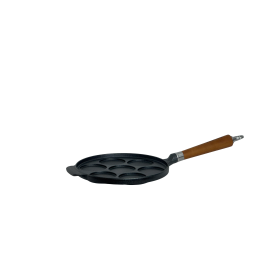 Ronneby Bruk Maestro Minipfannkuchen-Pfanne, Ø 24 cm, mit braunem Buchenholzgriff