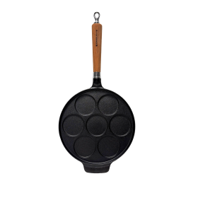 Ronneby Bruk Maestro Minipfannkuchen-Pfanne, Ø 24 cm, mit Eichenholzgriff