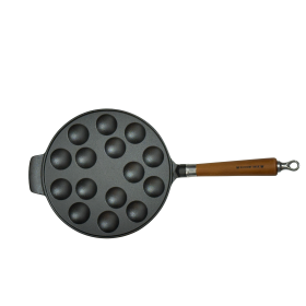 Ronneby Bruk Maestro Poffertjes-Pfanne, Ø 24 cm, mit braunem Buchenholzgriff