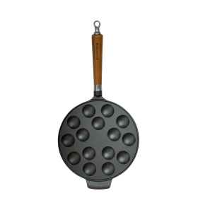 Ronneby Bruk Maestro Poffertjes-Pfanne, Ø 24 cm, mit braunem Buchenholzgriff