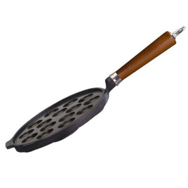 Ronneby Bruk Maestro Poffertjes-Pfanne, Ø 24 cm, mit Eichenholzgriff