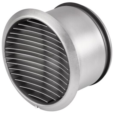 V-ZUG Prime Turbo Wetterschutzgitter rund, Edelstahl ohne Rückstauklappe, ø 150 mm
