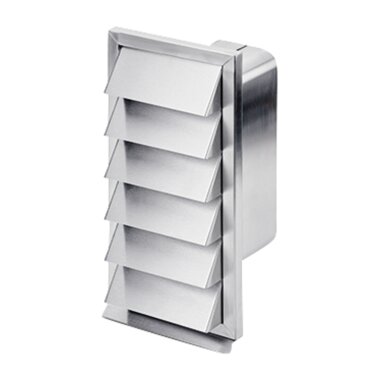 V-ZUG Wetterschutzgitter vertikal, Edelstahl mit Rückstauklappe, für Anschluss an Flachkanal B 222 x H 89 x T 120mm