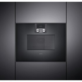 Gaggenau bm450100, 400 series, built-in compact oven with microwave function, 60 x 45 cm, door hinge: right, anthracite