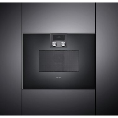 Gaggenau bm451100, 400 series, built-in compact oven with microwave function, 60 x 45 cm, door hinge: left, anthracite