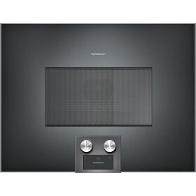 Gaggenau bm455100, 400 series, built-in compact oven with microwave function, 60 x 45 cm, door hinge: left, anthracite