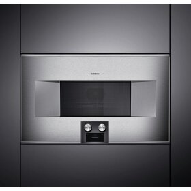 Gaggenau BM484110, Serie 400, Mikrowellen-Backofen, 76 x 45 cm, Türanschlag: rechts, Edelstahl-hinterlegte Vollglastür