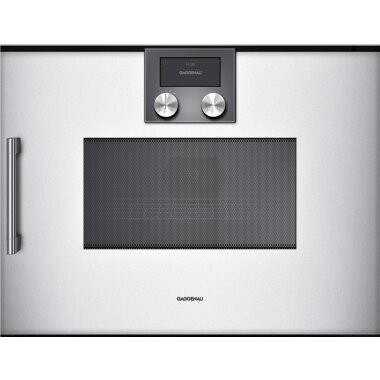 Gaggenau bmp250130, 200 series, built-in compact oven with microwave function, 60 x 45 cm, door hinge: right, silver