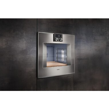 Gaggenau bo450112, 400 series, built-in oven, 60 x 60 cm, door hinge: right, stainless steel behind glass