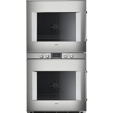Gaggenau bx481112, 400 series, built-in double oven, door hinge: left, stainless steel behind glass