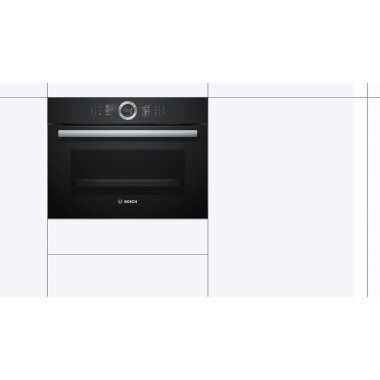Bosch csg656rb7, series 8, built-in compact steam oven, 60 x 45 cm, black