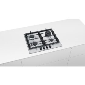 Bosch pch6a5c90d, series 6, gas hob, 60 cm, stainless steel
