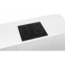 Bosch PKM675DP1D, Serie 8, Elektro-Kochfeld, 60 cm, Schwarz, Mit Rahmen aufliegend