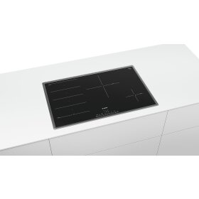 Bosch PXE845FC1E, Serie 6, Induktionskochfeld, 80 cm, Schwarz, Mit Rahmen aufliegend