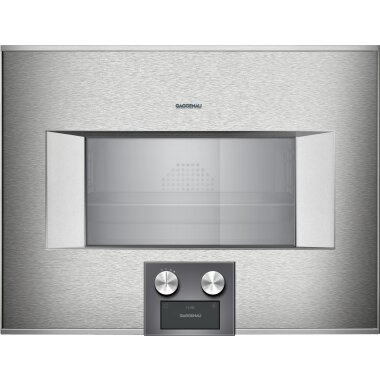 Gaggenau bs455111, 400 series, built-in compact steam oven, 60 x 45 cm, door hinge: left, stainless steel behind glass