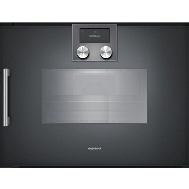 Gaggenau bsp250101, 200 series, built-in compact steam oven, 60 x 45 cm, door hinge: right, anthracite
