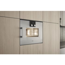 Gaggenau bsp251111, series 200, built-in compact steam oven, 60 x 45 cm, door hinge: left, metallic