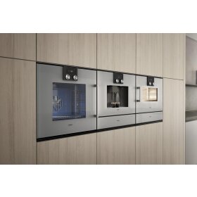 Gaggenau bsp260111, series 200, built-in compact steam oven, 60 x 45 cm, door hinge: right, metallic