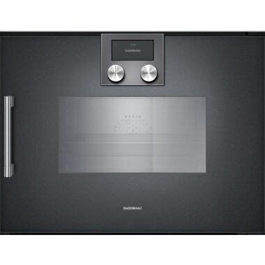Gaggenau bsp270101, 200 series, built-in compact steam oven, 60 x 45 cm, door hinge: right, anthracite