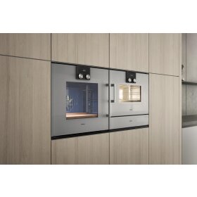 Gaggenau bsp271111, series 200, built-in compact steam oven, 60 x 45 cm, door hinge: left, metallic