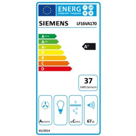 Siemens LF16VA170, iQ700, Tischlüfter, 11 cm, Klarglas schwarz bedruckt