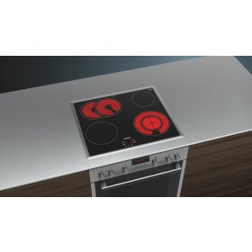 Siemens EF645BNN1E, iQ300, Elektro-Kochfeld, 60 cm, herdgesteuert, Schwarz, Mit Rahmen aufliegend