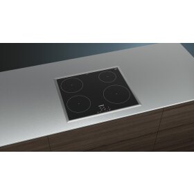 Siemens EH645BEB1E, iQ100, Induktionskochfeld, 60 cm, Schwarz, Mit Rahmen aufliegend