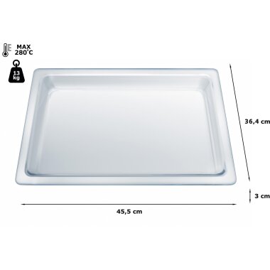 Bosch hez636000, Glass pan, 30 x 455 x 364 mm, transparent