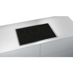 Bosch PKH845BB1D, Serie 4, Elektro-Kochfeld, 80 cm, Schwarz, Mit Rahmen aufliegend