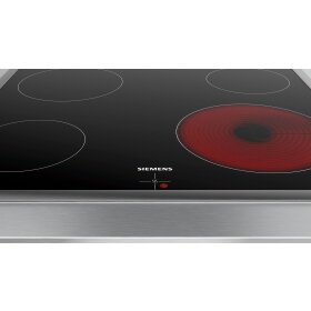 Siemens EA645GE17, iQ100, Elektro-Kochfeld, 60 cm, herdgesteuert, Schwarz, Mit Rahmen aufliegend