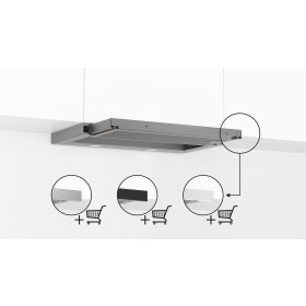 Bosch dfl064w53, series 2, flat screen hood, 60 cm, silver metallic