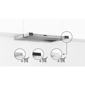 Bosch DFR067T51, Series 6, flat screen hood, 60 cm, stainless steel