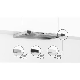 Bosch DFR067T51, Series 6, flat screen hood, 60 cm, stainless steel