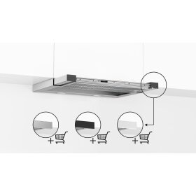 Bosch DFR067T51, Series 6, flat screen hood, 60 cm, stainless steel