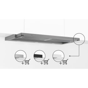 Bosch dfr097a52, series 4, flat screen hood, 90 cm, silver metallic