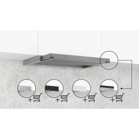 Siemens li64lb531, iQ300, flat screen hood, 60 cm, silver metallic