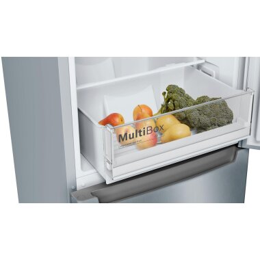 Bosch kgn33nleb, series 2, freestanding fridge-freezer with freezer section below, 176 x 60 cm, stainless steel finish