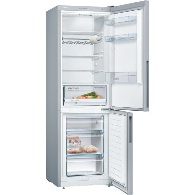 Bosch kgv36vlea, Series 4, Freestanding fridge-freezer with freezer section below, 186 x 60 cm, stainless steel look