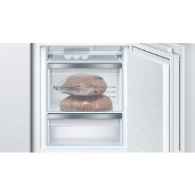 Bosch kif86pfe0, Series 8, Built-in fridge-freezer with freezer section below, 177.2 x 55.8 cm, Flat Hinge