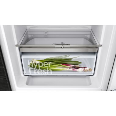 Siemens ki77sadd0, iQ500, built-in fridge-freezer combination with freezer section below, 157.8 x 55.8 cm, flat hinge with soft-close drawer