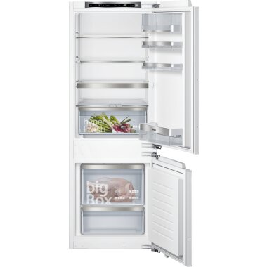 Siemens ki77sade0, iQ500, built-in fridge-freezer with freezer section below, 157.8 x 55.8 cm, flat hinge with soft-close drawer
