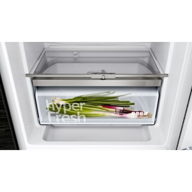 Siemens ki77sade0, iQ500, built-in fridge-freezer with freezer section below, 157.8 x 55.8 cm, flat hinge with soft-close drawer