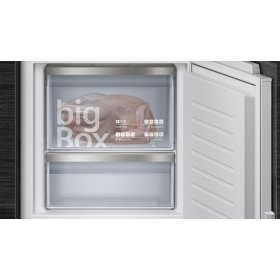 Siemens ki77sade0, iQ500, built-in fridge-freezer with freezer section below, 157.8 x 55.8 cm, flat hinge with soft-close drawer