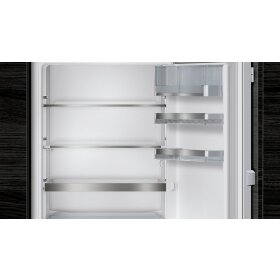 Siemens ki77sade0, iQ500, built-in fridge-freezer with freezer section below, 157.8 x 55.8 cm, flat hinge with soft-close drawer