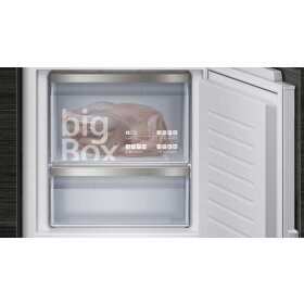 Siemens ki77sade0, iQ500, built-in fridge-freezer with freezer section below, 157.8 x 55.8 cm, flat hinge with soft-close drawer