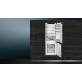 Siemens ki77sade0, iQ500, built-in fridge-freezer with freezer section below, 157.8 x 55.8 cm, flat hinge with soft-close drawer