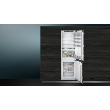 Siemens ki86safe0, iQ500, built-in fridge-freezer with freezer section below, 177.2 x 55.8 cm, flat hinge