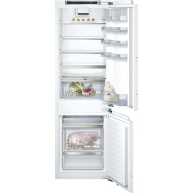 Siemens ki86shdd0, iQ500, built-in fridge-freezer with freezer section below, 177.2 x 55.8 cm, flat hinge with soft-close drawer